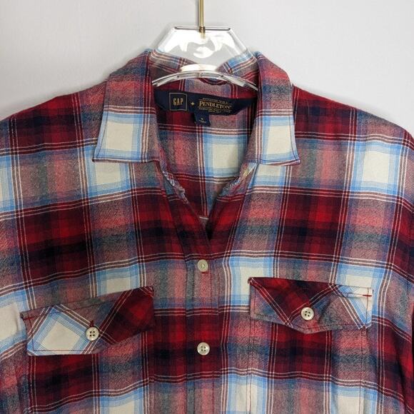 Gap Pendleton Red Gradient Plaid Button Down Shirt Long Sleeve Size S - Picture 6 of 8